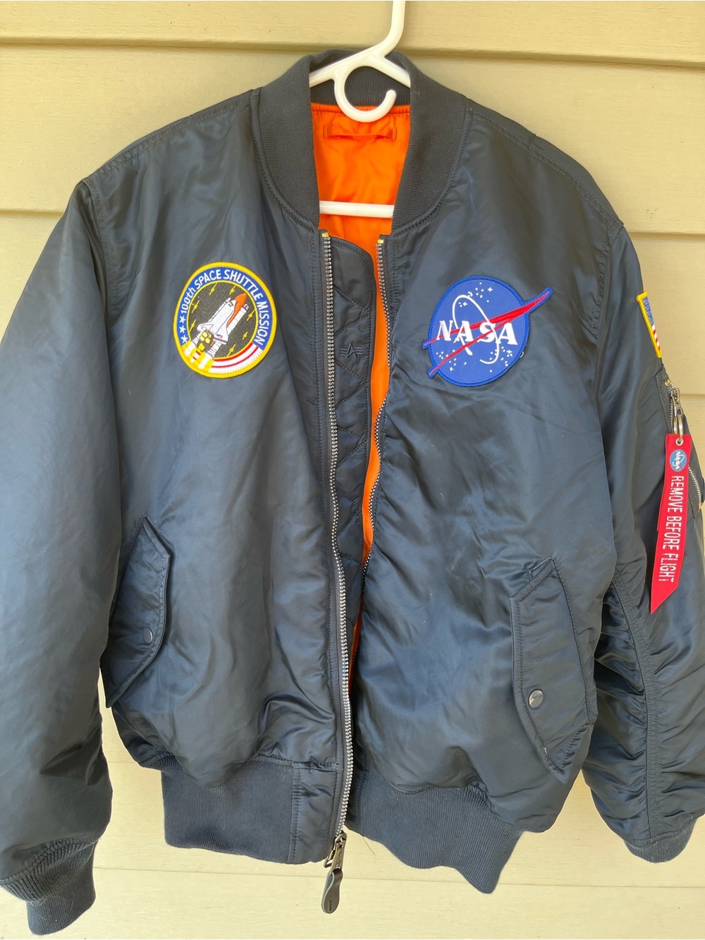 Kids Black Bomber Jacket with Orange Lining